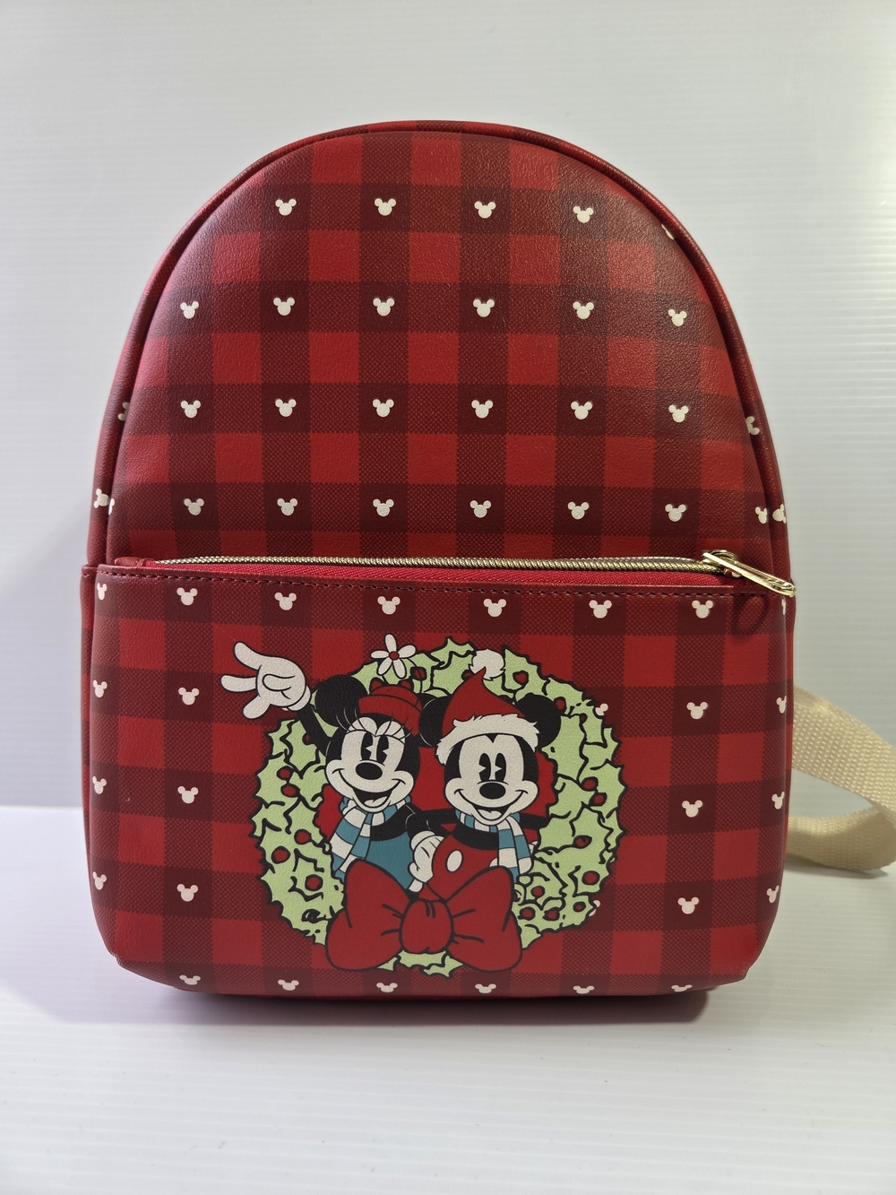 Funko Disney Minnie & Mickey Holiday Red Plaid Mini Backpack